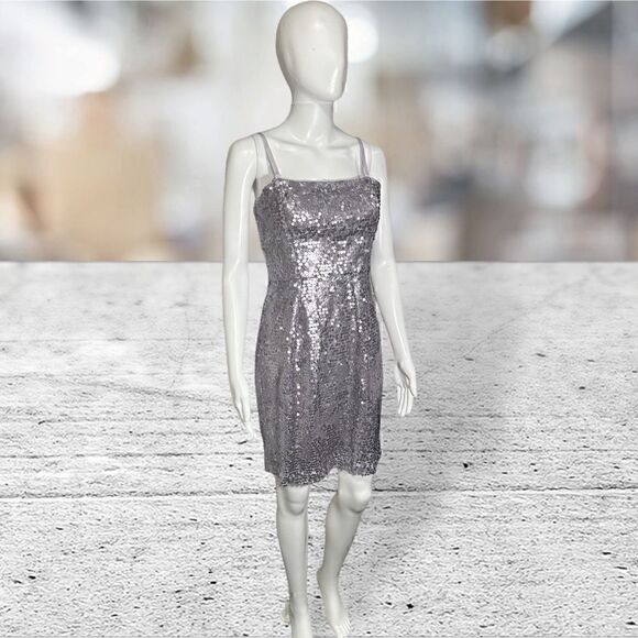 BCBG Violet Sequin Dress Removable Straps - Picture 1 of 8